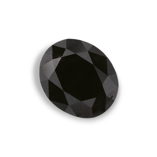 1.17 Carat Natural Black Oval Diamond GIA