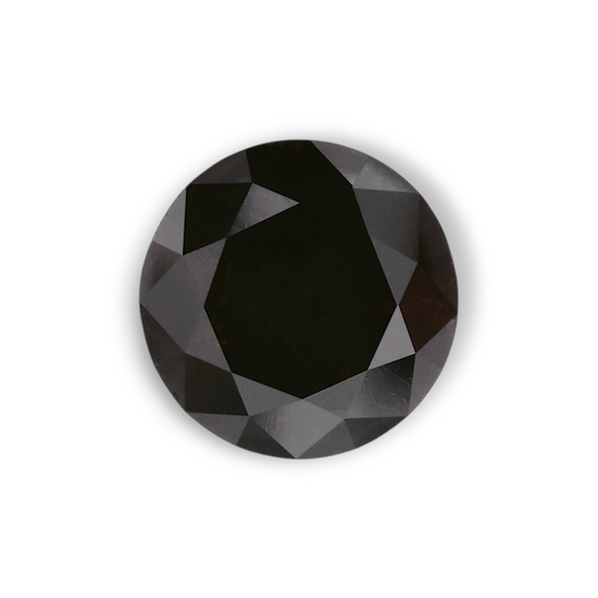 1.48 Carat Natural Black Round Diamond GIA