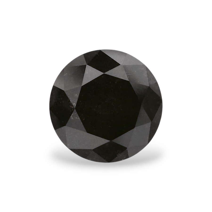 1.09 Carat Natural Black Round Diamond GIA