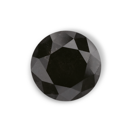1.09 Carat Natural Black Round Diamond GIA