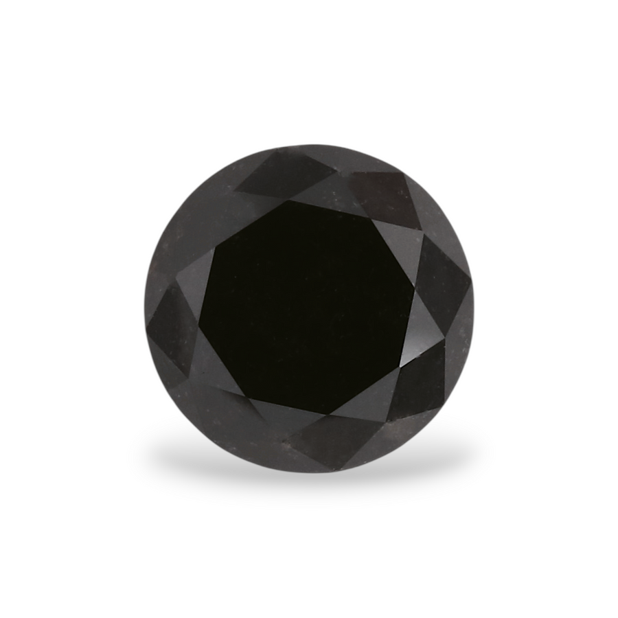 1.27 Carat Natural Black Round Diamond GIA