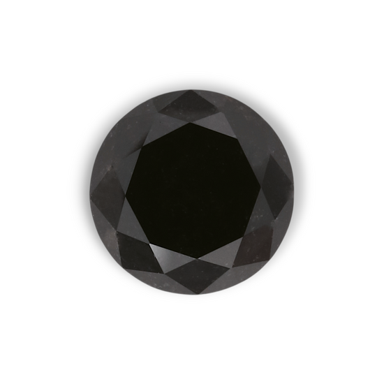 1.27 Carat Natural Black Round Diamond GIA