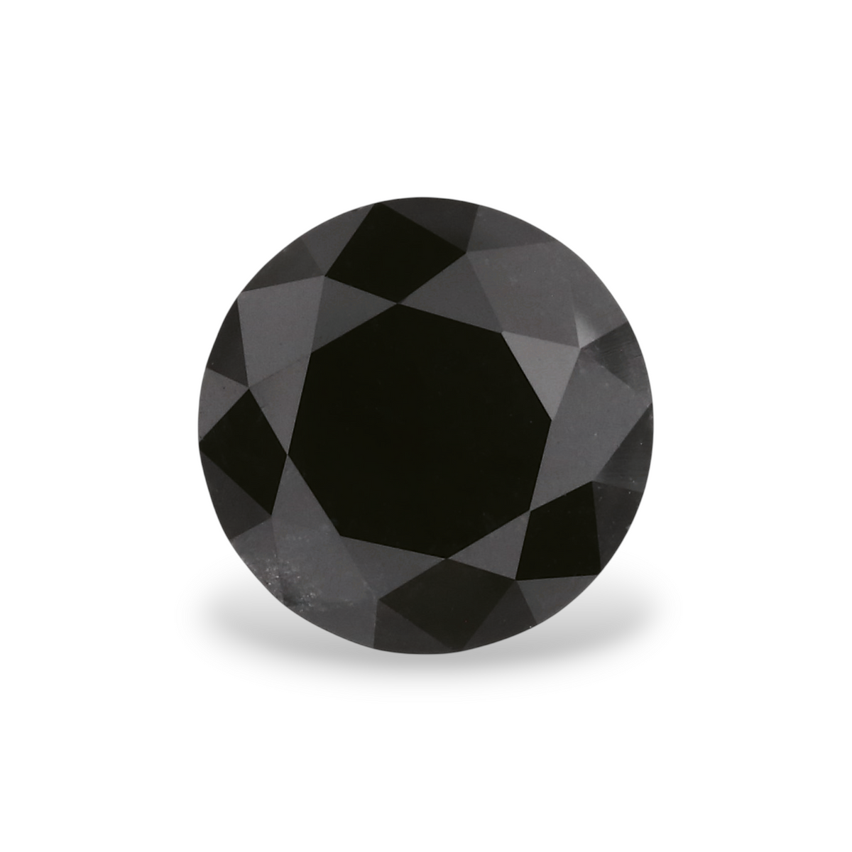 1.48 Carat Natural Black Round Diamond GIA