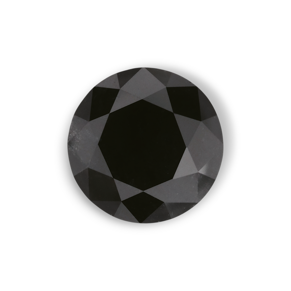 1.48 Carat Natural Black Round Diamond GIA