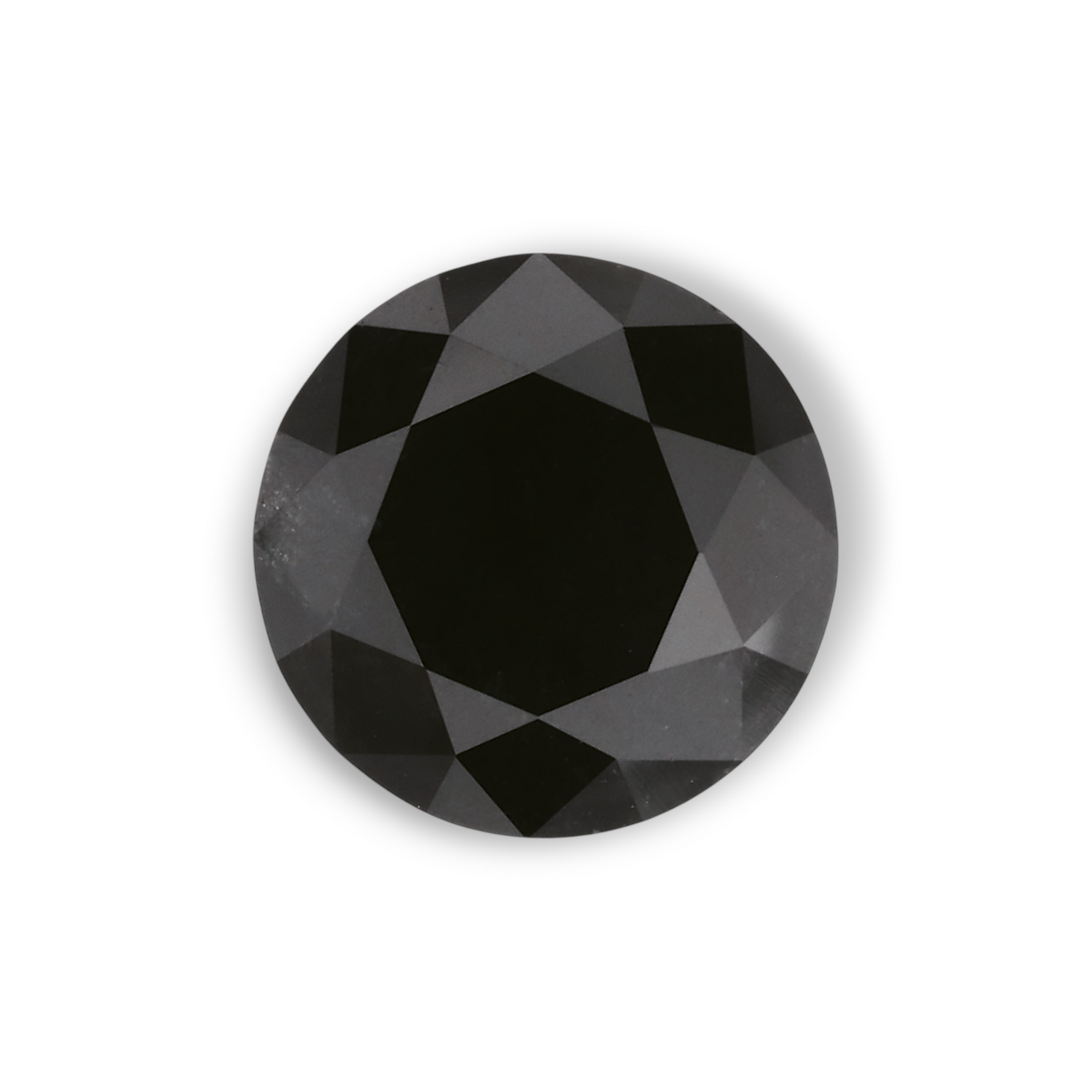 1.48 Carat Natural Black Round Diamond GIA