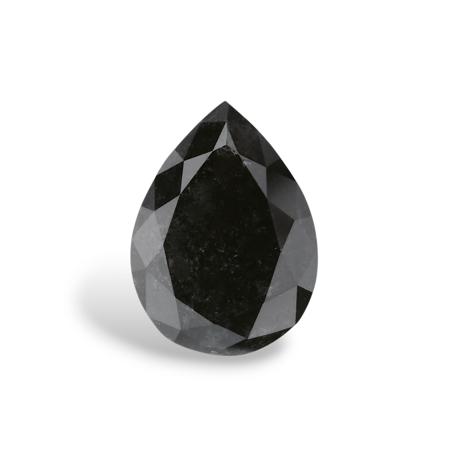 1.35 Carat Natural Black Pear Diamond GIA