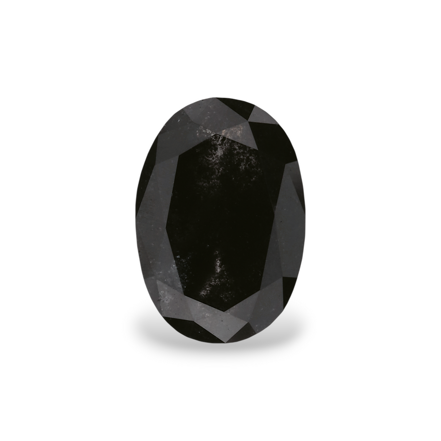 1.67 Carat Natural Black Oval Diamond GIA