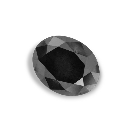 2.32 Carat Natural Black Oval Diamond GIA