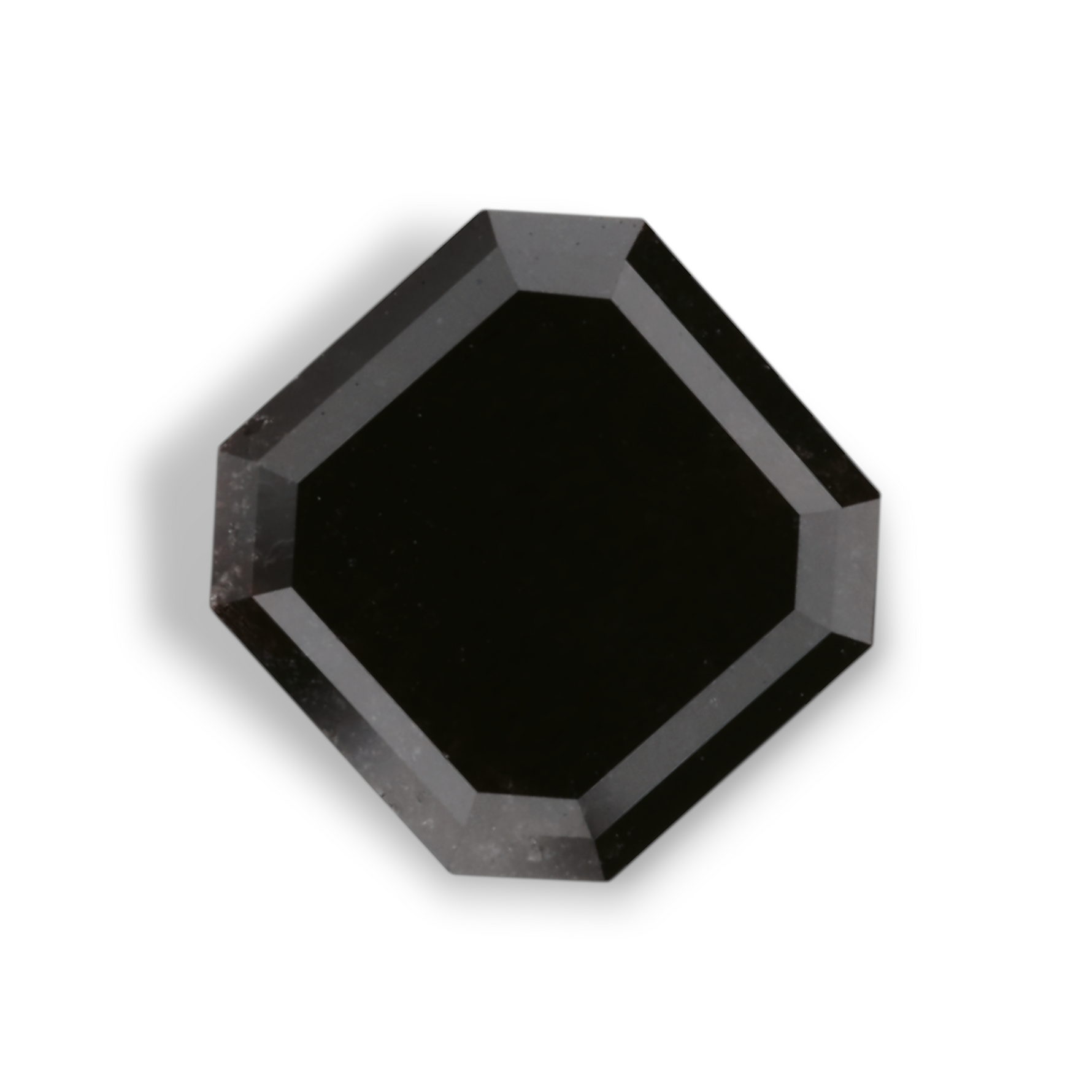 2.49 Carat Natural Black Sq emerald Diamond GIA