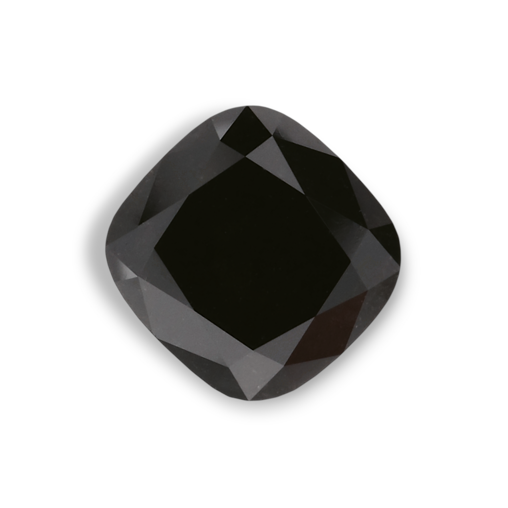 1.22 Carat Natural Black Cushion Diamond GIA