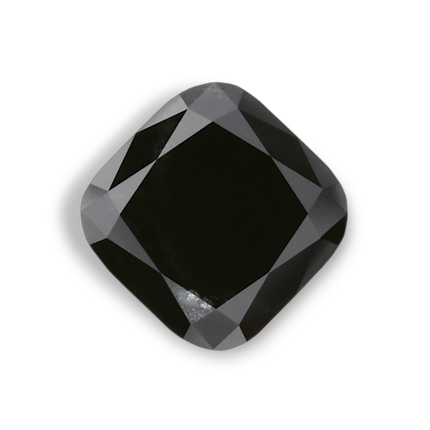 1.35 Carat Natural Black Cushion Diamond GIA