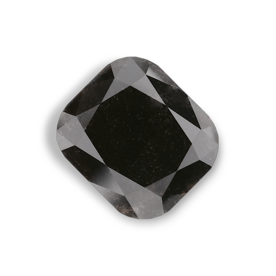2.36 Carat Natural Black Cushion Diamond GIA