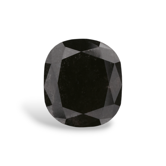 2.22 Carat Natural Black Cushion Diamond GIA