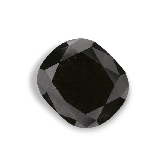 2.22 Carat Natural Black Cushion Diamond GIA