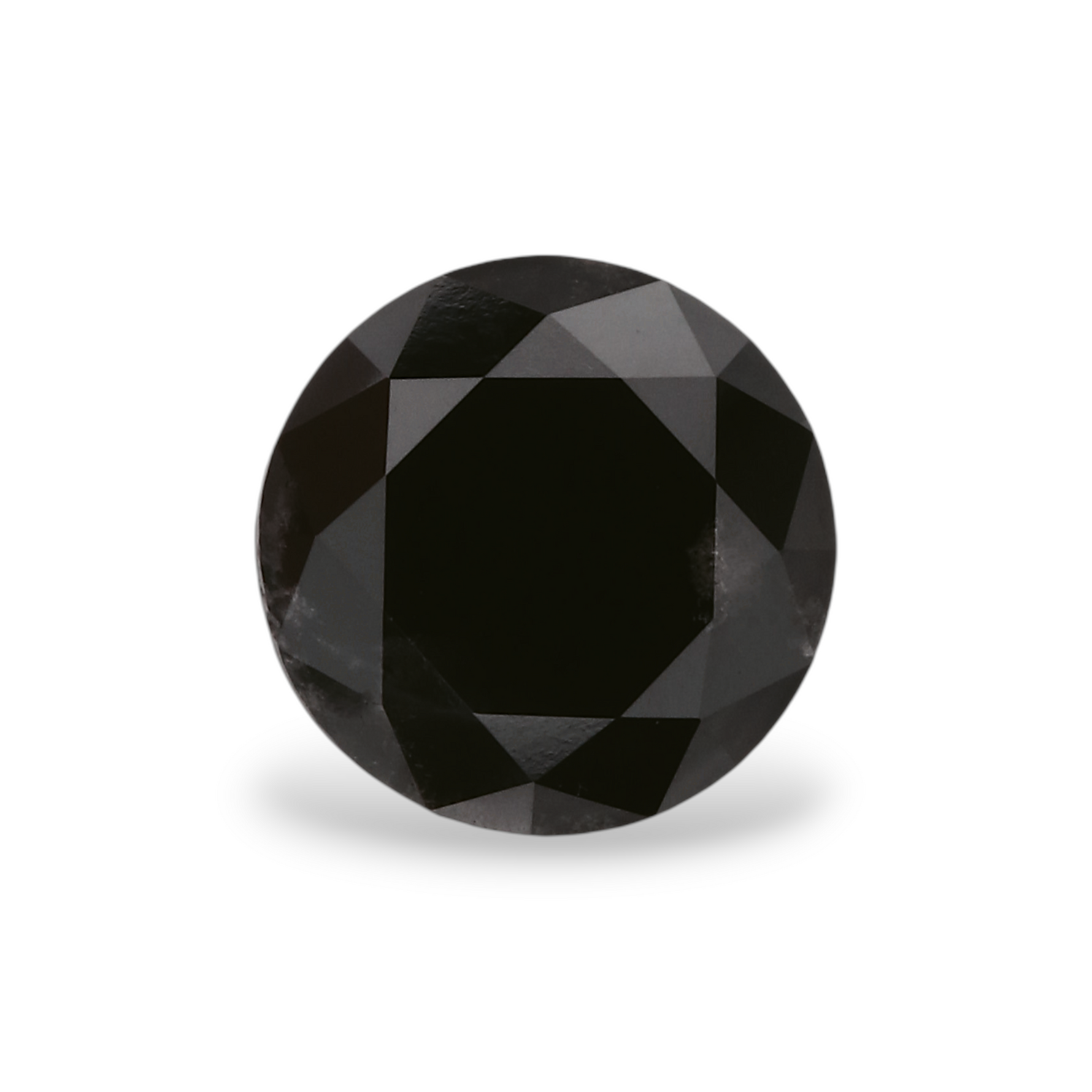 1.68 Carat Natural Black Round Diamond GIA