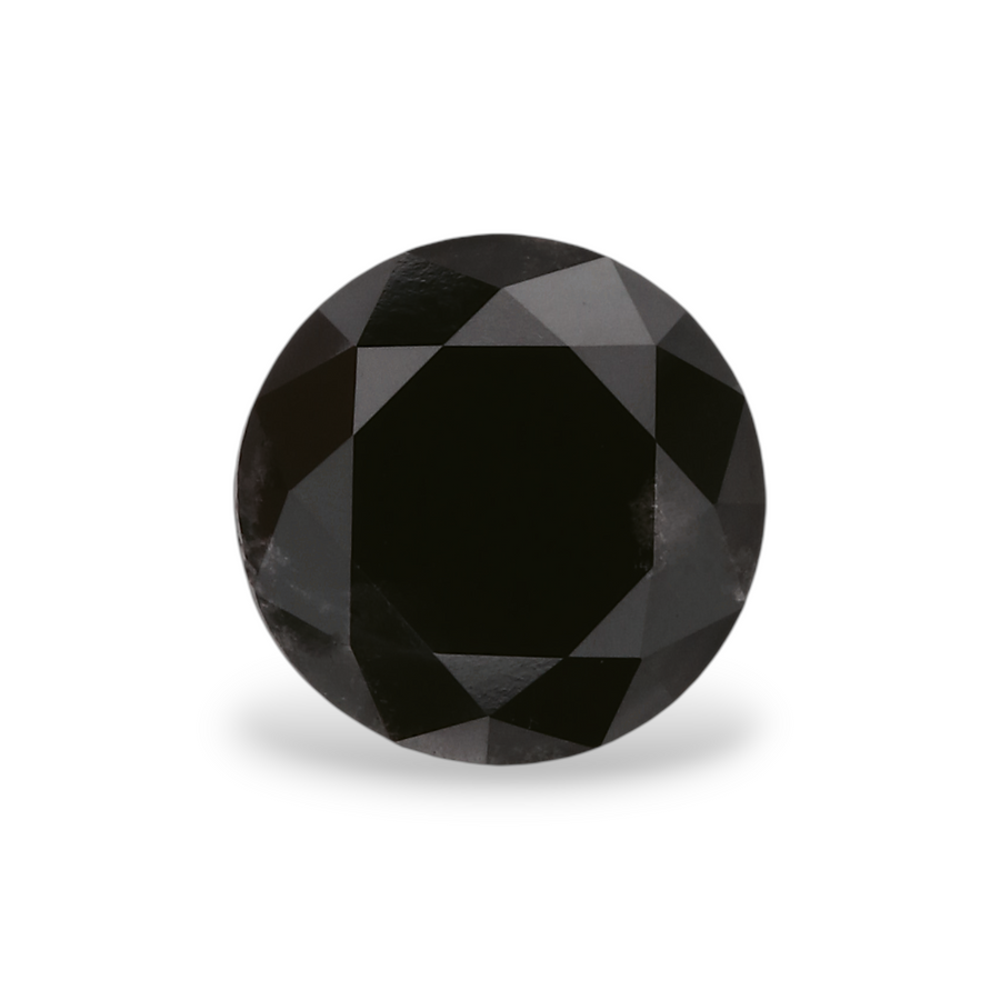 1.68 Carat Natural Black Round Diamond GIA