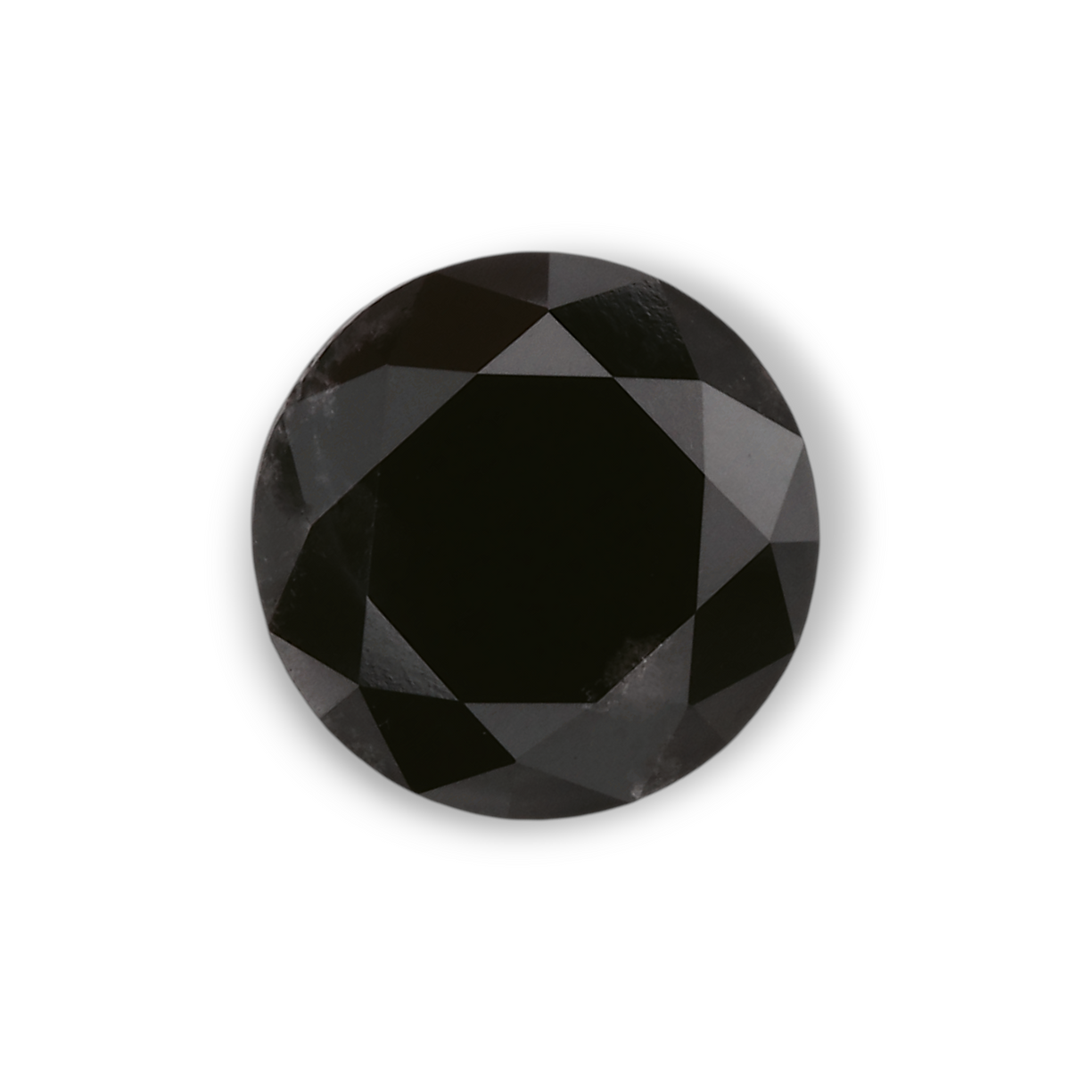 1.68 Carat Natural Black Round Diamond GIA