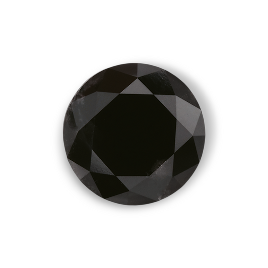 1.68 Carat Natural Black Round Diamond GIA