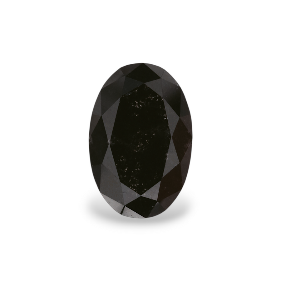 1.35 Carat Natural Black Oval Diamond GIA