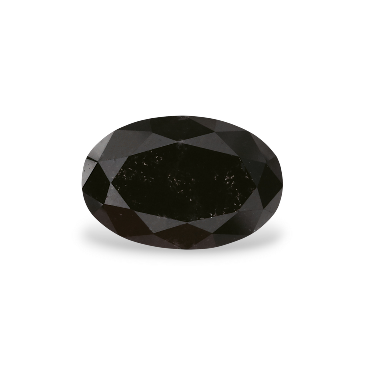 1.35 Carat Natural Black Oval Diamond GIA