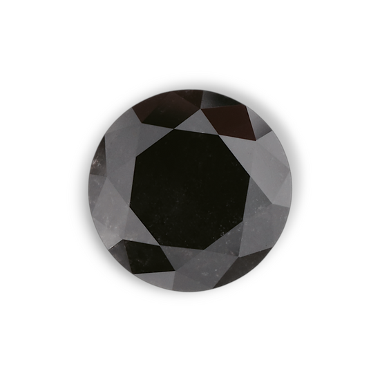 1.38 Carat Natural Black Round Diamond GIA