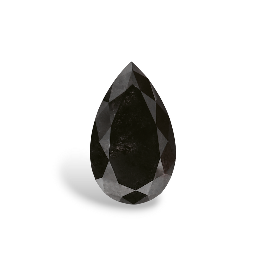 1.09 Carat Natural Black Pear Diamond GIA