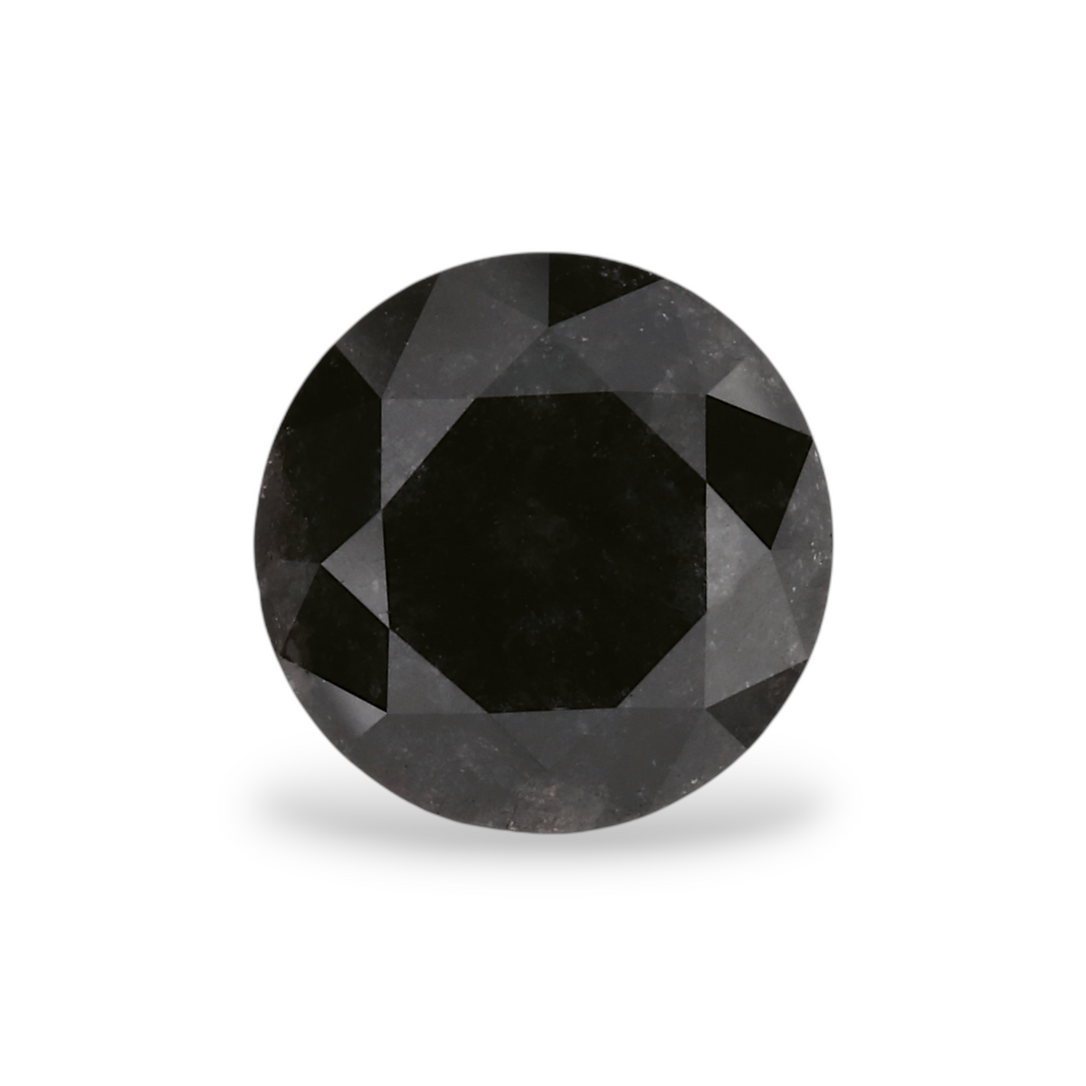 1.42 Carat Natural Black Round Diamond GIA