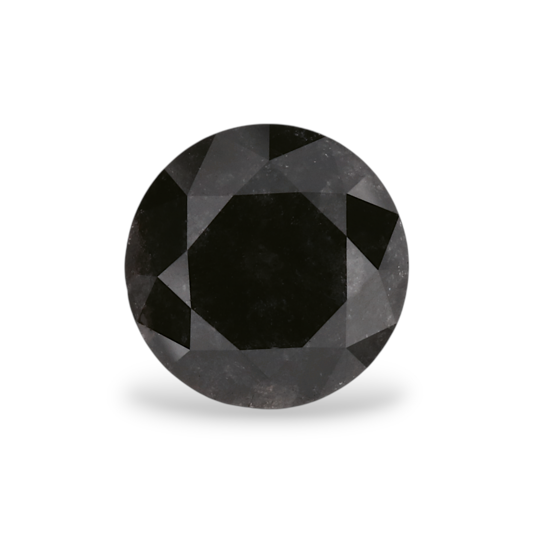 1.42 Carat Natural Black Round Diamond GIA