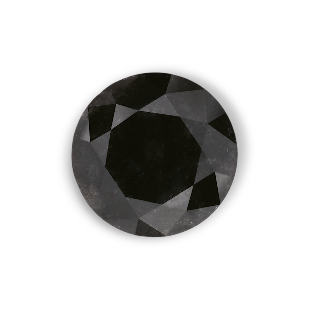 1.42 Carat Natural Black Round Diamond GIA