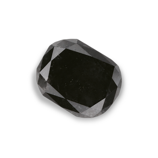 1.08 Carat Natural Black Cushion Diamond GIA