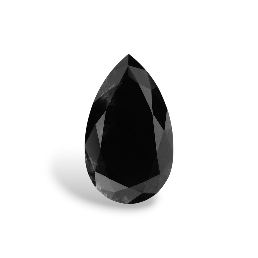 0.71 Carat Natural Black Pear Diamond GIA
