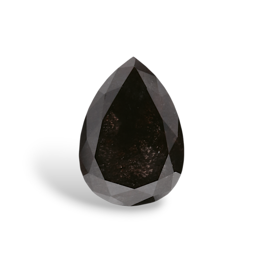 0.98 Carat Natural Black Pear Diamond GIA