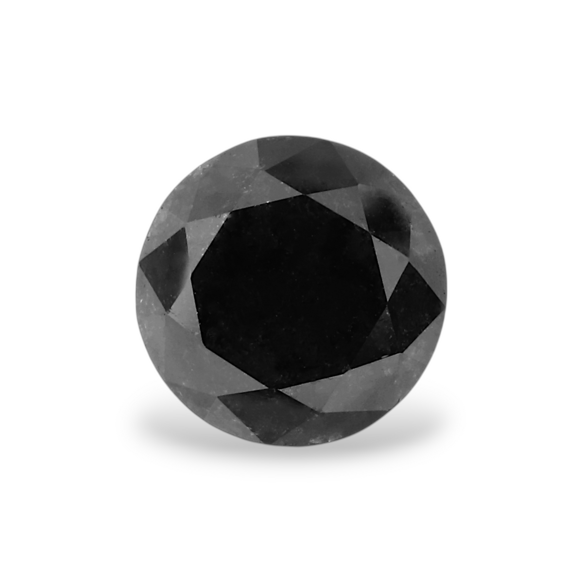 1.51 Carat Natural Black Round Diamond GIA