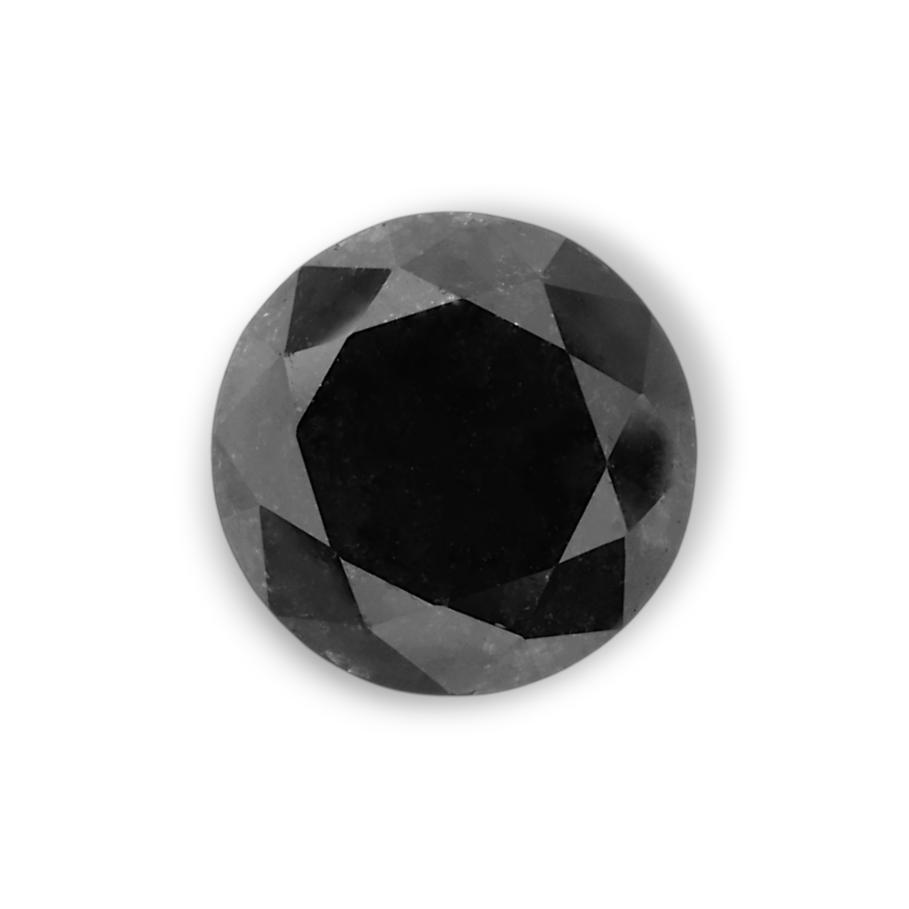 1.51 Carat Natural Black Round Diamond GIA