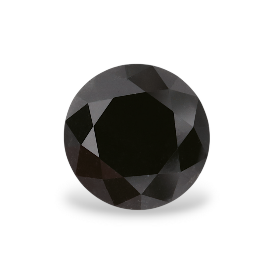 1.53 Carat Natural Black Round Diamond GIA