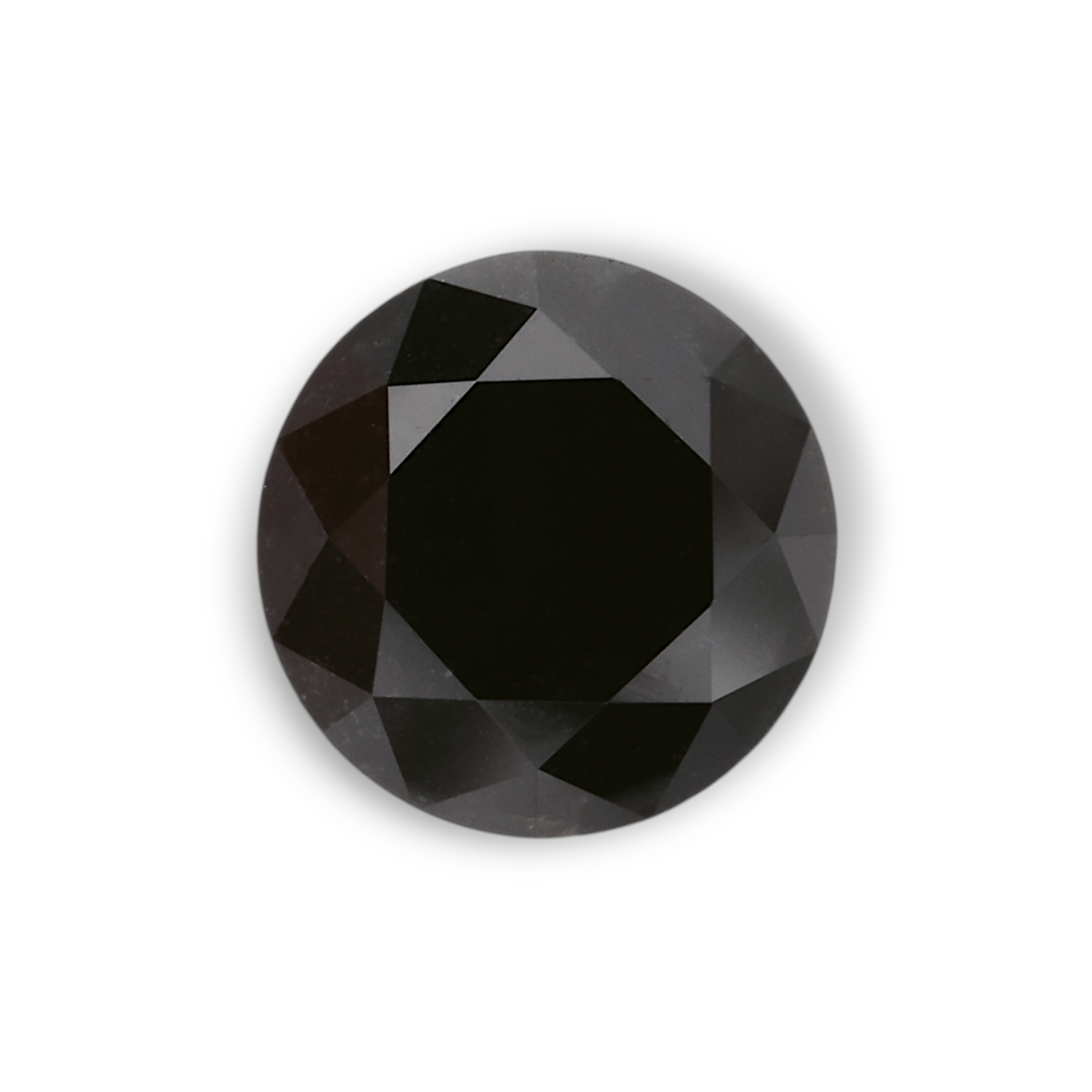 1.53 Carat Natural Black Round Diamond GIA