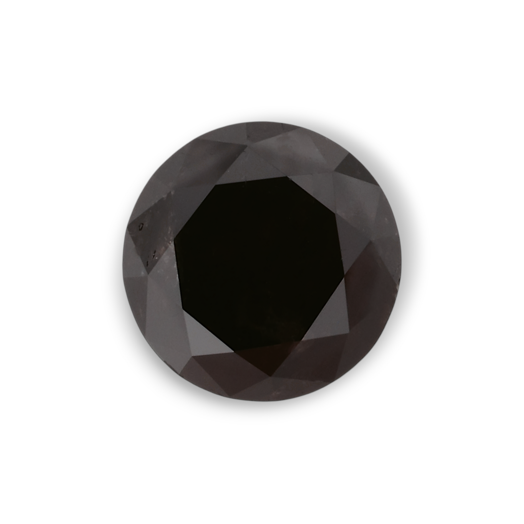 1.56 Carat Natural Black Round Diamond GIA