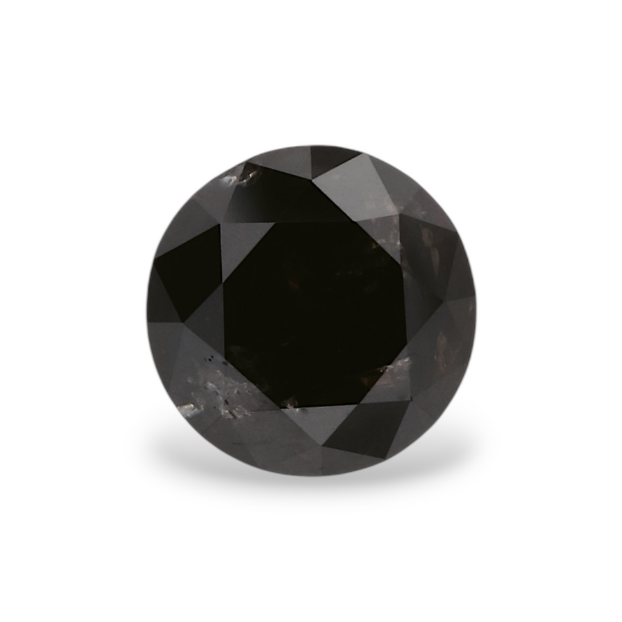 1.09 Carat Natural Black Round Diamond GIA