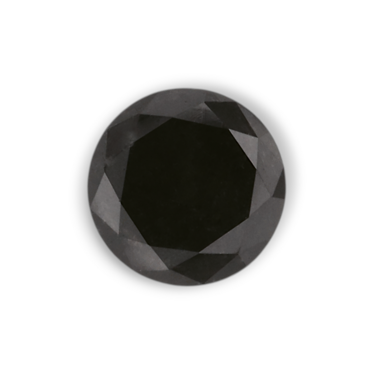 0.42 Carat Natural Black Round Diamond GIA