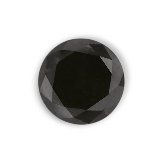 0.42 Carat Natural Black Round Diamond GIA