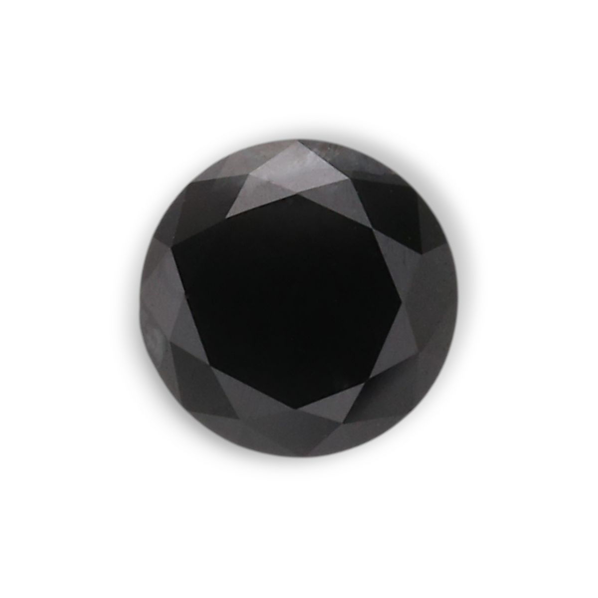 0.48 Carat Natural Black Round Diamond GIA