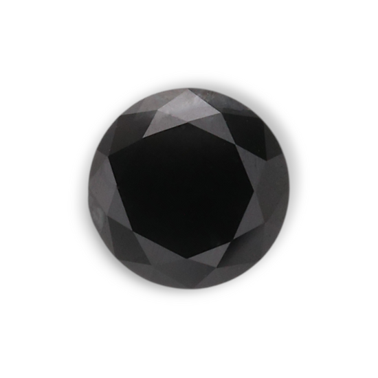 0.48 Carat Natural Black Round Diamond GIA