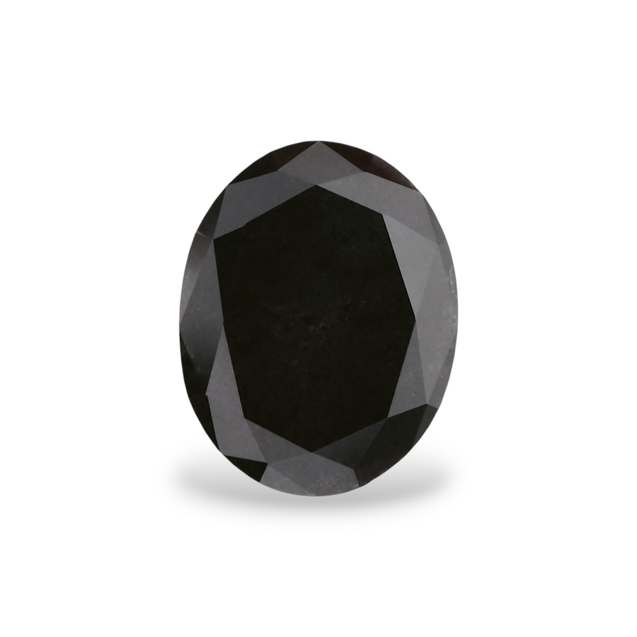 1.28 Carat Natural Black Oval Diamond GIA