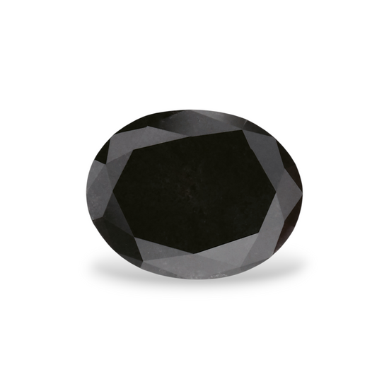 1.28 Carat Natural Black Oval Diamond GIA