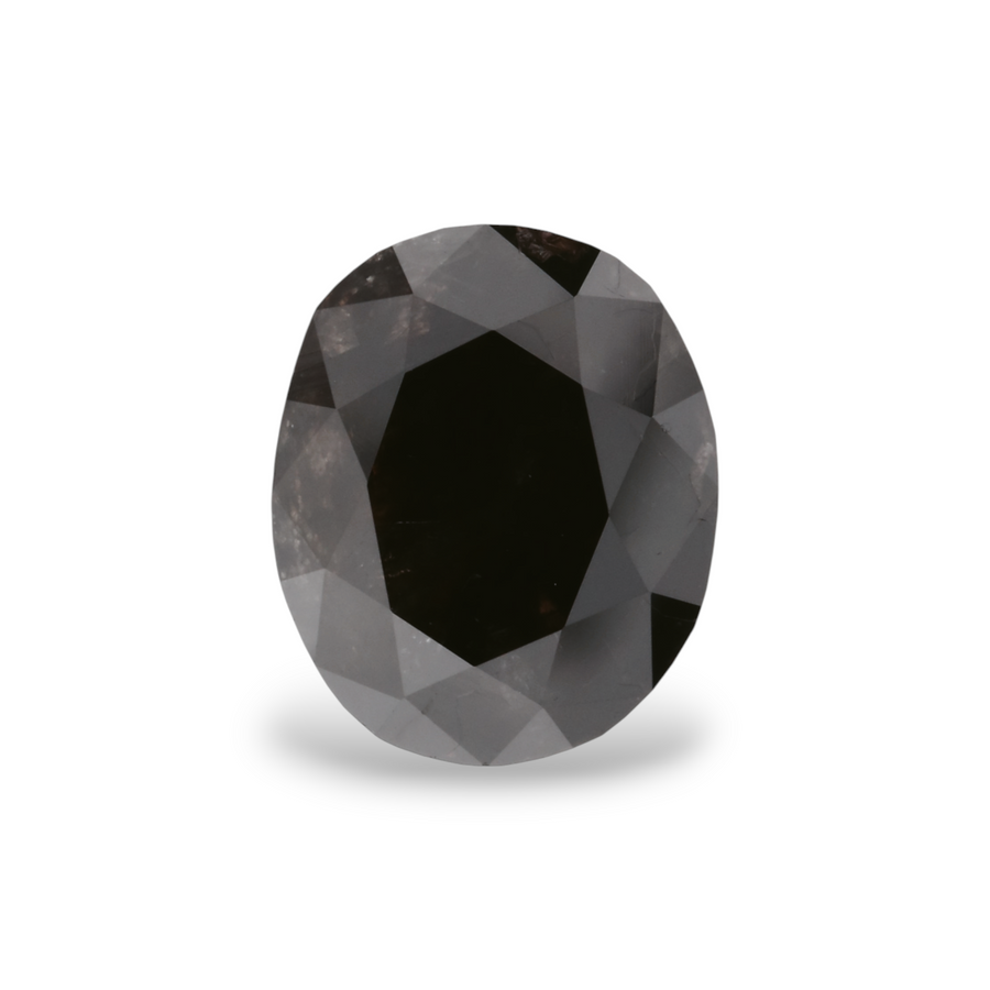 2.44 Carat Natural Black Oval Diamond GIA