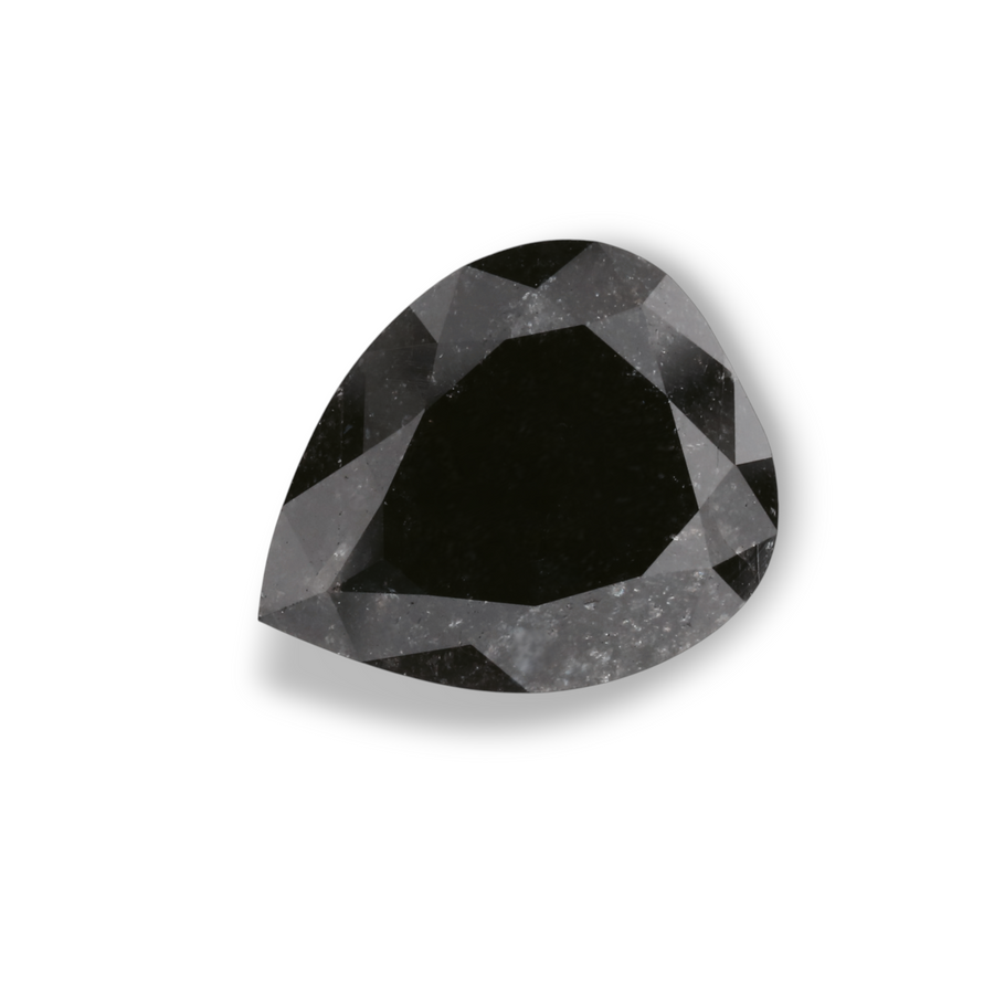 2.78 Carat Natural Black Pear Diamond GIA
