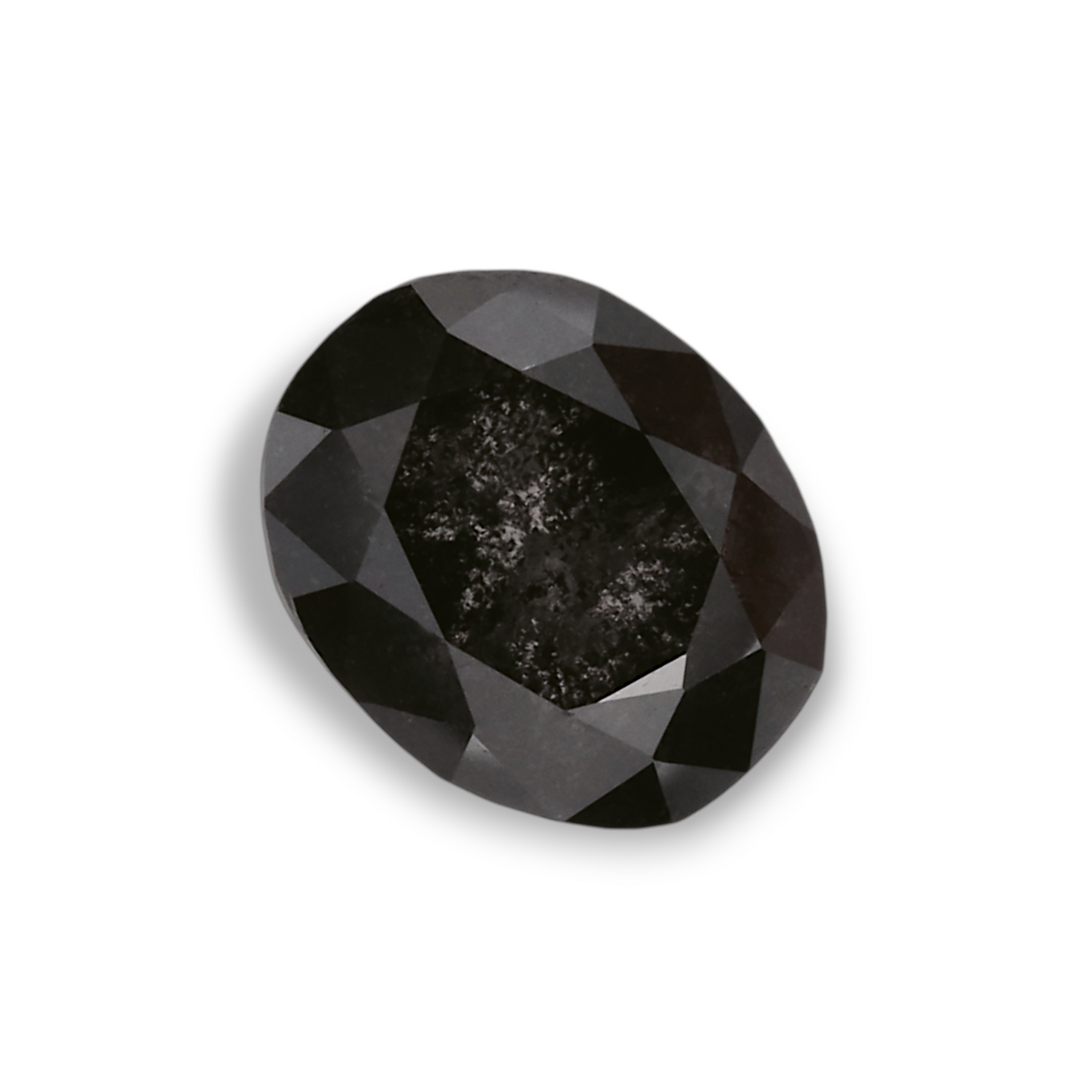 1.14 Carat Natural Black Oval Diamond GIA