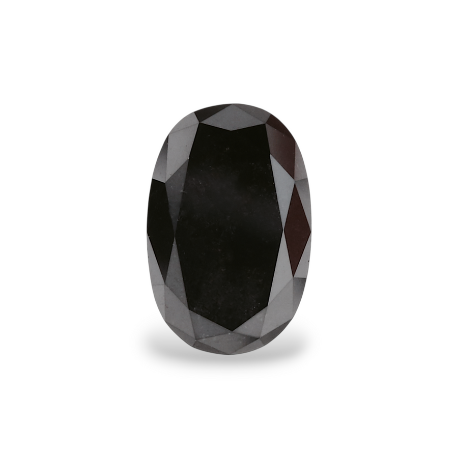 0.65 Carat Natural Black Oval Diamond GIA