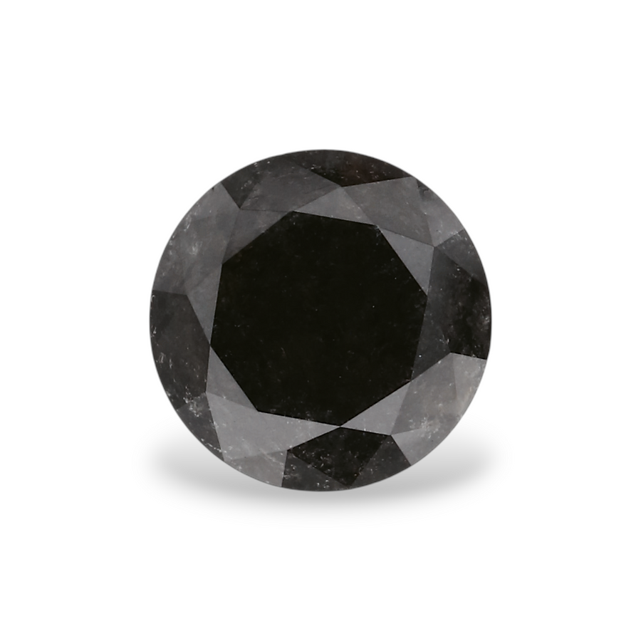 1.05 Carat Natural Black Round Diamond GIA
