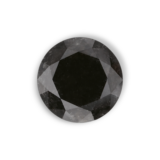 1.05 Carat Natural Black Round Diamond GIA